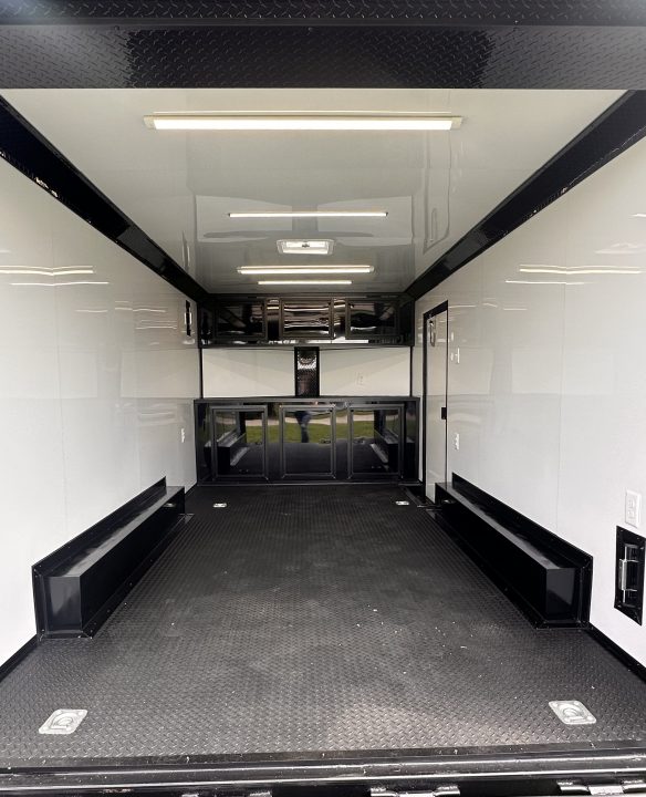 New 2026 Luxe 8.5x16 Race Trailer-Finsihed Interior-5200LB Torsion Axle- Black poly