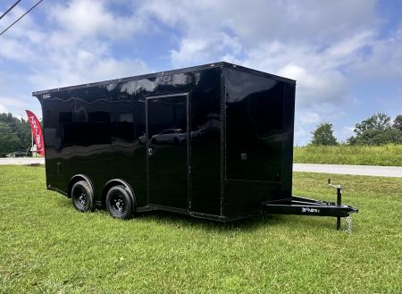 New 2026 Luxe 8.5x16 Race Trailer-Finsihed Interior-5200LB Torsion Axle- Black poly