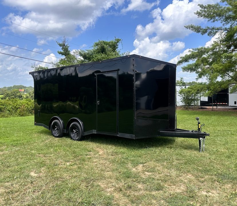 New 2026 Luxe 8.5x18 Car Hauler- 5200LB Torsion Axle- Black poly-Blackout