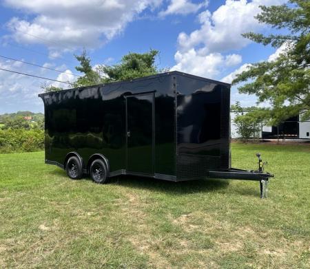 New 2026 Luxe 8.5x18 Car Hauler- 5200LB Torsion Axle- Black poly-Blackout