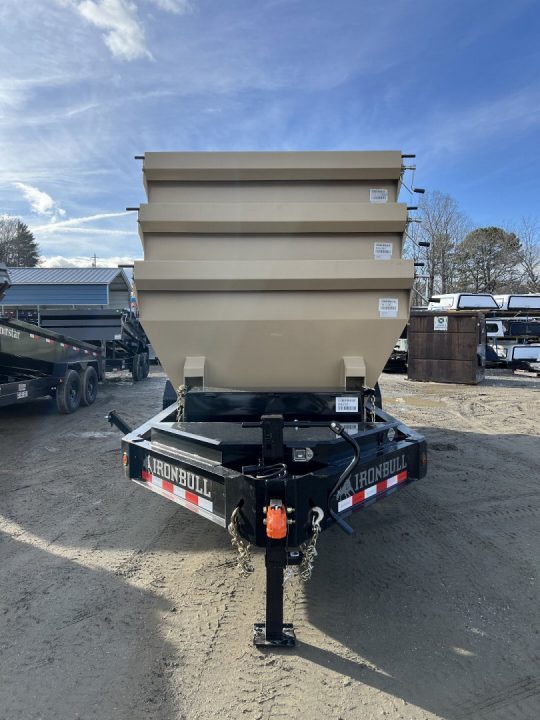 New 2027 IRON BULL / ROLL-OFF DUMP TRAILER / BUMPER PULL / 2-7,000# AXLES / 20 K WARRIOR WINCH / WITH 3-16' DUMP BINS