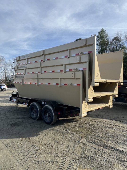 New 2027 IRON BULL / ROLL-OFF DUMP TRAILER / BUMPER PULL / 2-7,000# AXLES / 20 K WARRIOR WINCH / WITH 3-16' DUMP BINS