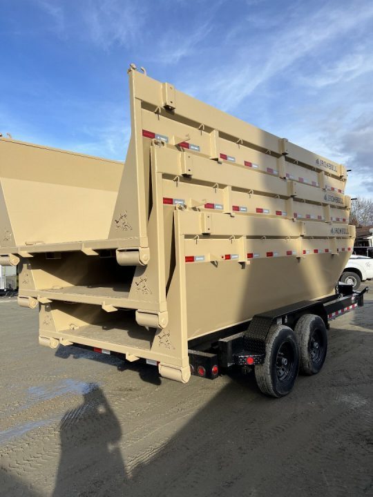 New 2027 IRON BULL / ROLL-OFF DUMP TRAILER / BUMPER PULL / 2-7,000# AXLES / 20 K WARRIOR WINCH / WITH 3-16' DUMP BINS