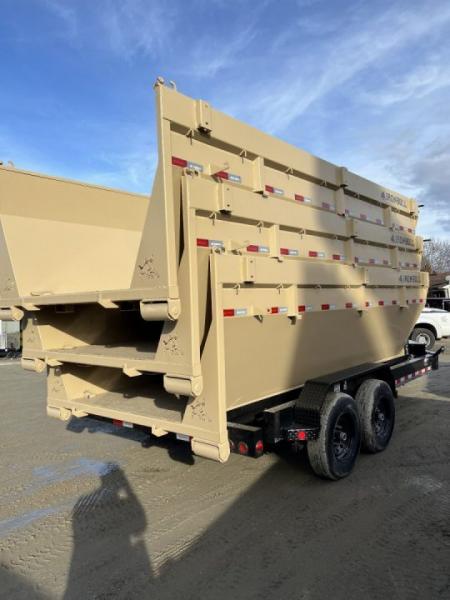 New 2027 IRON BULL / ROLL-OFF DUMP TRAILER / BUMPER PULL / 2-7,000# AXLES / 20 K WARRIOR WINCH / WITH 3-16' DUMP BINS