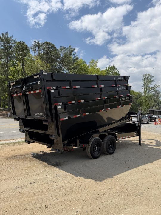 New 2027 IRON BULL / ROLL-OFF DUMP TRAILER / 2-8,000# AXLES / 20 K WARRIOR WINCH / WITH 3-BLACK 16' DUMP BINS