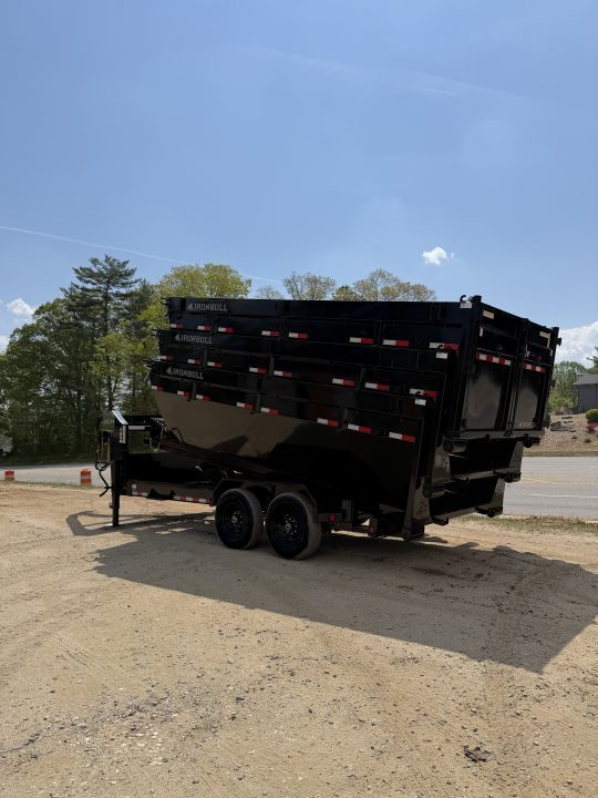 New 2027 IRON BULL / ROLL-OFF DUMP TRAILER / 2-8,000# AXLES / 20 K WARRIOR WINCH / WITH 3-BLACK 16' DUMP BINS