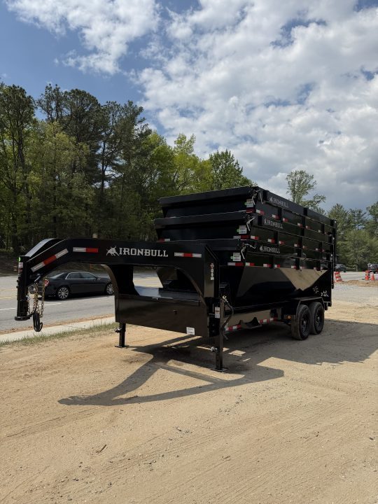 New 2027 IRON BULL / ROLL-OFF DUMP TRAILER / 2-8,000# AXLES / 20 K WARRIOR WINCH / WITH 3-BLACK 16' DUMP BINS