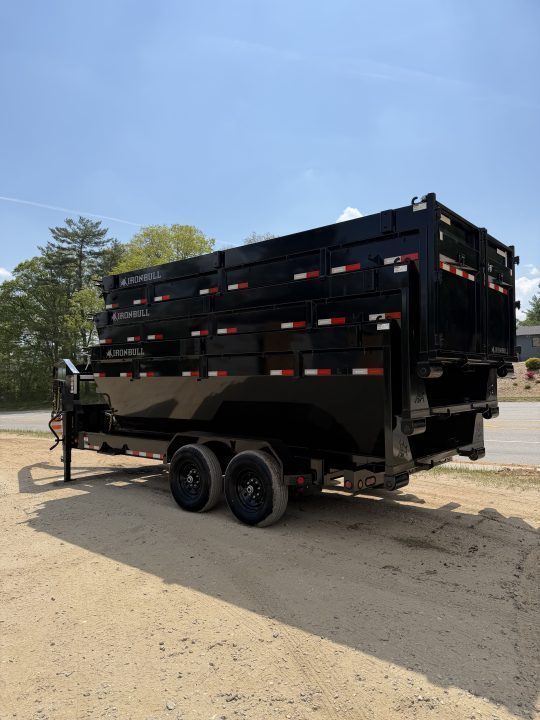 New 2027 IRON BULL / ROLL-OFF DUMP TRAILER / 2-8,000# AXLES / 20 K WARRIOR WINCH / WITH 3-BLACK 16' DUMP BINS