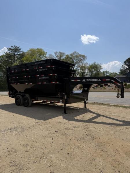 New 2027 IRON BULL / ROLL-OFF DUMP TRAILER / 2-8,000# AXLES / 20 K WARRIOR WINCH / WITH 3-BLACK 16' DUMP BINS