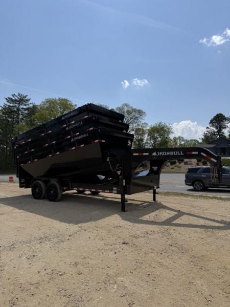 New 2027 IRON BULL / ROLL-OFF DUMP TRAILER / 2-8,000# AXLES / 20 K WARRIOR WINCH / WITH 3-BLACK 16' DUMP BINS