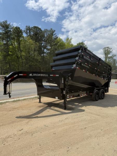 New 2027 IRON BULL / ROLL-OFF DUMP TRAILER / 2-8,000# AXLES / 20 K WARRIOR WINCH / WITH 3-BLACK 16' DUMP BINS