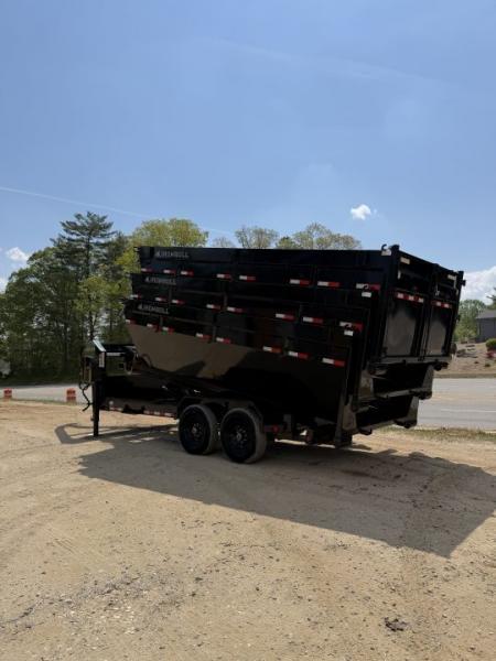 New 2027 IRON BULL / ROLL-OFF DUMP TRAILER / 2-8,000# AXLES / 20 K WARRIOR WINCH / WITH 3-BLACK 16' DUMP BINS