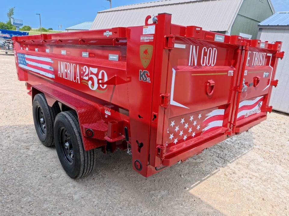 New 2027 Iron Bull 83 x 14 DWB ***America 250*** Dump Trailer with 14Ply Tires, Aluminum Ramps, 14K GVWR & America 250 Decals