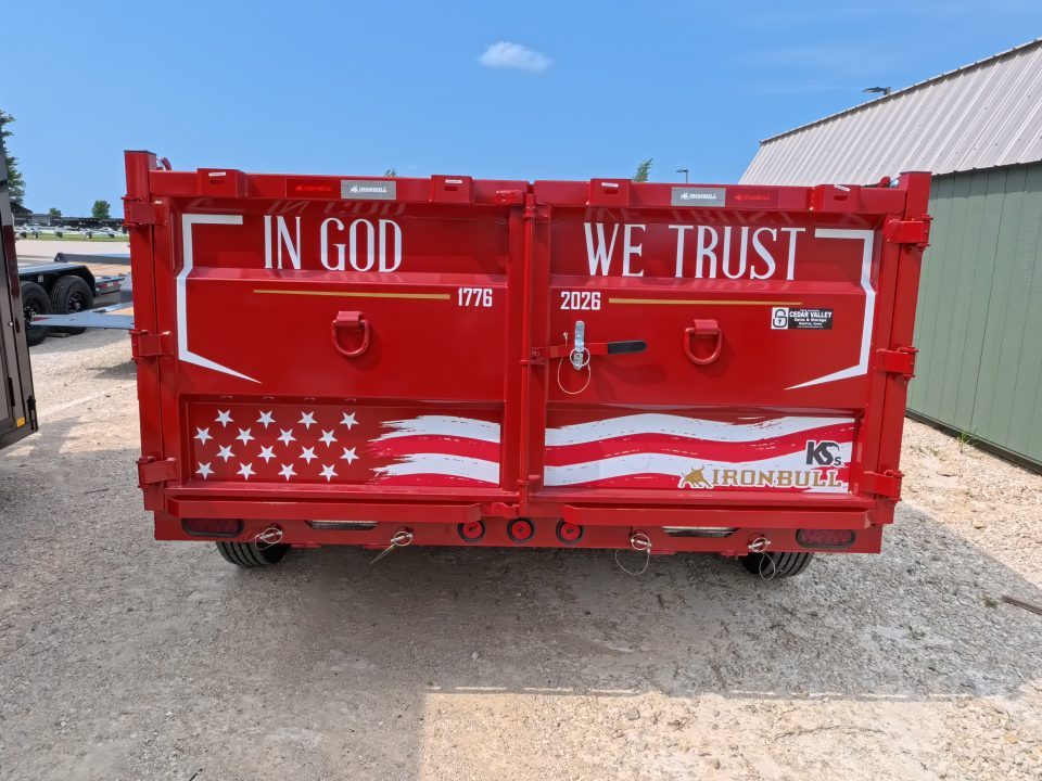 New 2027 Iron Bull 83 x 14 DWB ***America 250*** Dump Trailer with 14Ply Tires, Aluminum Ramps, 14K GVWR & America 250 Decals