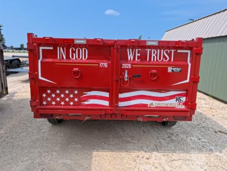 New 2027 Iron Bull 83 x 14 DWB ***America 250*** Dump Trailer with 14Ply Tires, Aluminum Ramps, 14K GVWR & America 250 Decals