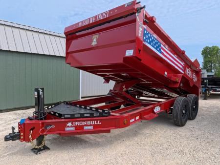 New 2027 Iron Bull 83 x 14 DWB ***America 250*** Dump Trailer with 14Ply Tires, Aluminum Ramps, 14K GVWR & America 250 Decals