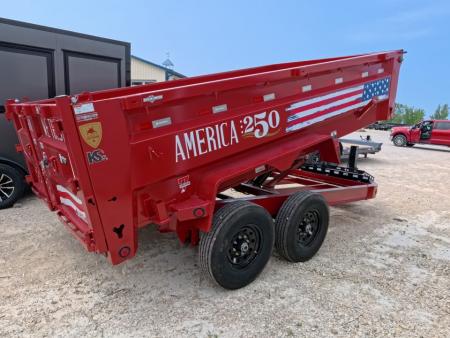 New 2027 Iron Bull 83 x 14 DWB ***America 250*** Dump Trailer with 14Ply Tires, Aluminum Ramps, 14K GVWR & America 250 Decals