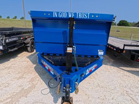 New 2027 Iron Bull 83 x 16 DWB **AMERICA 250** Dump Trailer -48" Sides, 16K GVWR, 16 Ply Black Single Tires, Solar Panel Charger, Aluminum Ramps