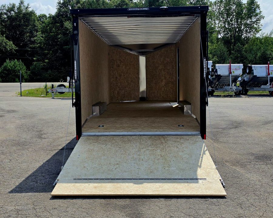 New 8 X 24 CAR HAULER ENCLOSED 2027 LIGHTNING 5200# AXLES POLY COMPOSITE EXTERIOR ALL ALUMINUM