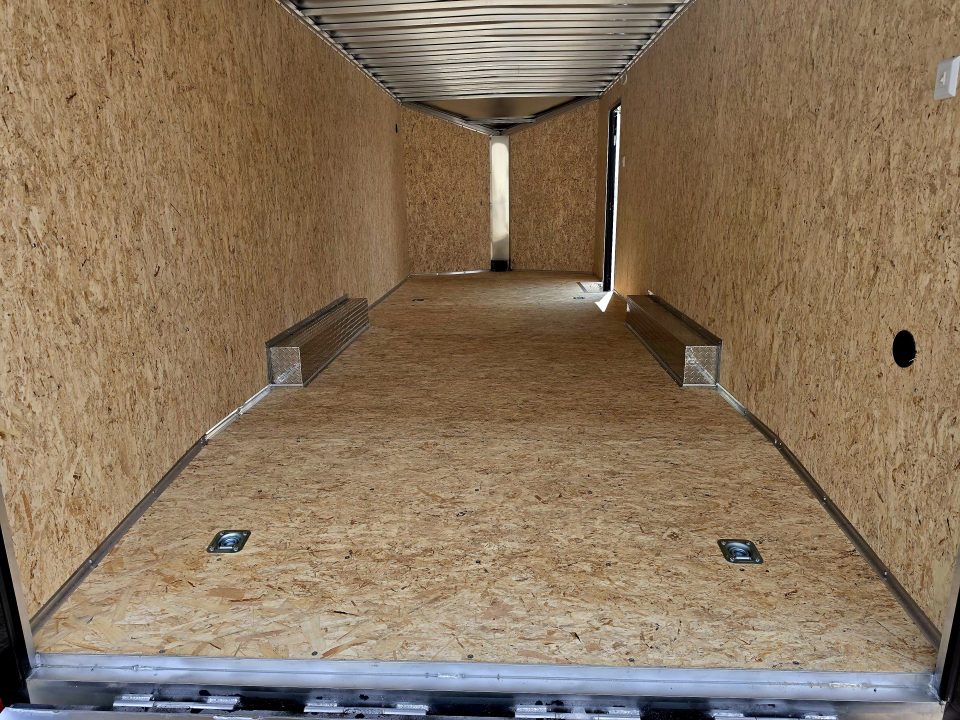 New 8 X 24 CAR HAULER ENCLOSED 2027 LIGHTNING 5200# AXLES POLY COMPOSITE EXTERIOR ALL ALUMINUM