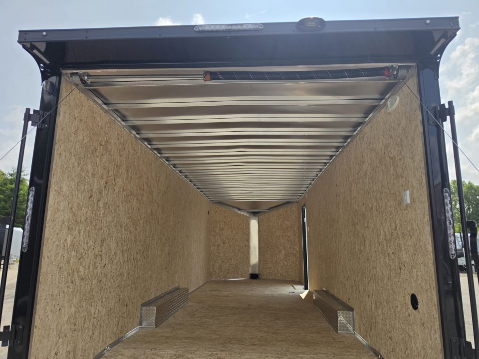 New 8 X 24 CAR HAULER ENCLOSED 2027 LIGHTNING 5200# AXLES POLY COMPOSITE EXTERIOR ALL ALUMINUM