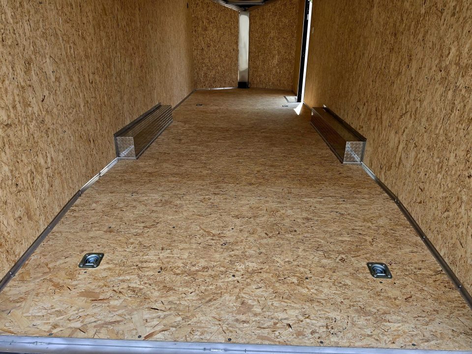 New 8 X 24 CAR HAULER ENCLOSED 2027 LIGHTNING 5200# AXLES POLY COMPOSITE EXTERIOR ALL ALUMINUM
