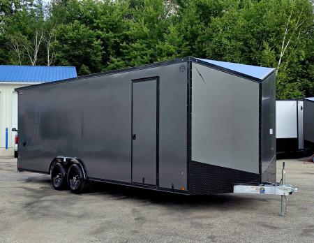 New 8 X 24 CAR HAULER ENCLOSED 2027 LIGHTNING 5200# AXLES POLY COMPOSITE EXTERIOR ALL ALUMINUM