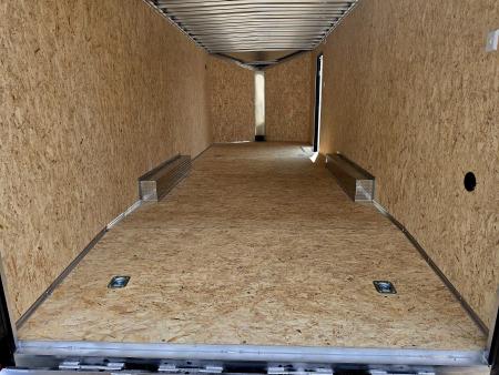 New 8 X 24 CAR HAULER ENCLOSED 2027 LIGHTNING 5200# AXLES POLY COMPOSITE EXTERIOR ALL ALUMINUM