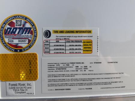 New #056804 2027 FOREST RIVER TA2 7 X 14 TANDEM AXLE 7K ENCLOSED W/ REAR DOUBLE DOORS