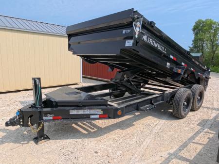 New 2026 Iron Bull 83 x 14 DWB Dump Trailer, 14,999 GVWR, 14Ply Tires, Solar Panel Charger, Hydraulic Jack