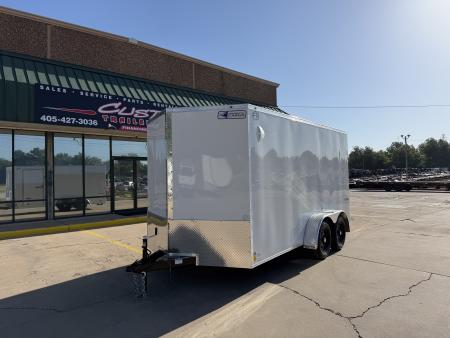 New #056805 2027 FOREST RIVER TA2 7 X 14 TANDEM AXLE 7K ENCLOSED W/ REAR RAMP DOOR