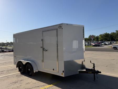 New #056805 2027 FOREST RIVER TA2 7 X 14 TANDEM AXLE 7K ENCLOSED W/ REAR RAMP DOOR