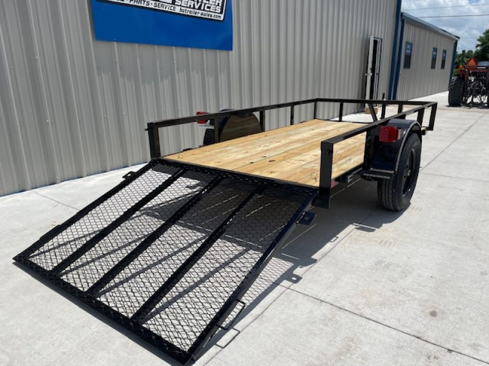 New 2026 DAVIDSON 5X10 SINGLE AXLE ANGLE TOP UTILITY W/ 4' GATE