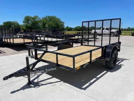 New 2026 DAVIDSON 6X10 SINGLE AXLE ANGLE TOP UTILITY W/ 4' GATE