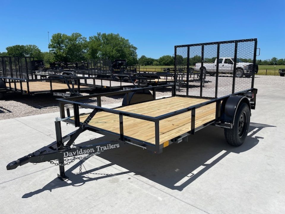 New 2026 DAVIDSON 77X10 ANGLE TOP 3500lb SINGLE AXLE UTILITY W/4' GATE