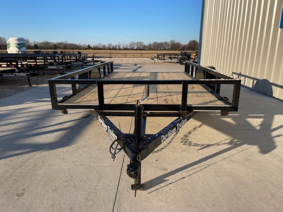 New 2026 DAVIDSON 77X12 ANGLE TOP TILT WOOD BED UTILITY TRAILER