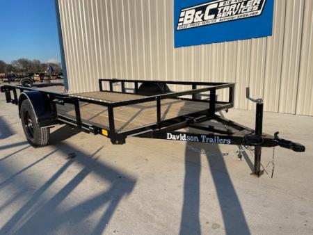 New 2026 DAVIDSON 77X12 ANGLE TOP TILT WOOD BED UTILITY TRAILER