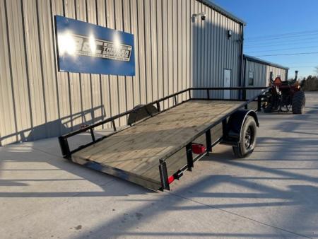 New 2026 DAVIDSON 77X12 ANGLE TOP TILT WOOD BED UTILITY TRAILER