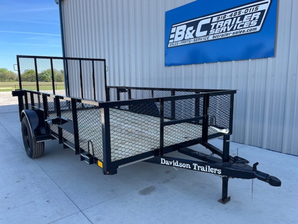 New 2026 DAVIDSON 77X12 UTILITY, SINGLE 3500lb AXLE, 24" EXPANDED METAL WALLS, 4' GATE