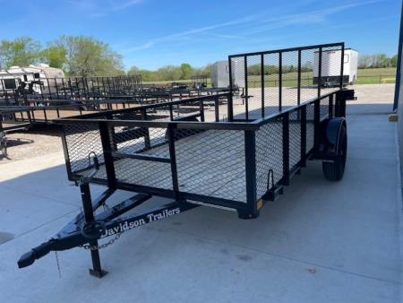 New 2026 DAVIDSON 77X12 UTILITY, SINGLE 3500lb AXLE, 24" EXPANDED METAL WALLS, 4' GATE