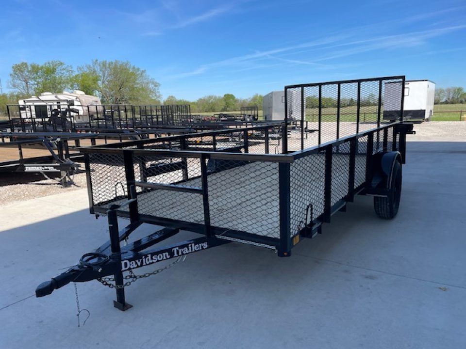 New 2026 DAVIDSON 77X14 UTILITY , 3500lb AXLE W/24" EXPANDED METAL WALLS, 4' GATE