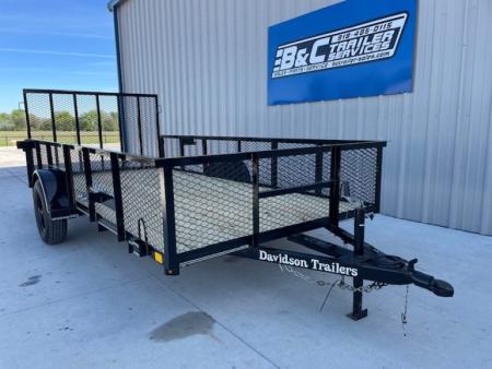 New 2026 DAVIDSON 77X14 UTILITY , 3500lb AXLE W/24" EXPANDED METAL WALLS, 4' GATE