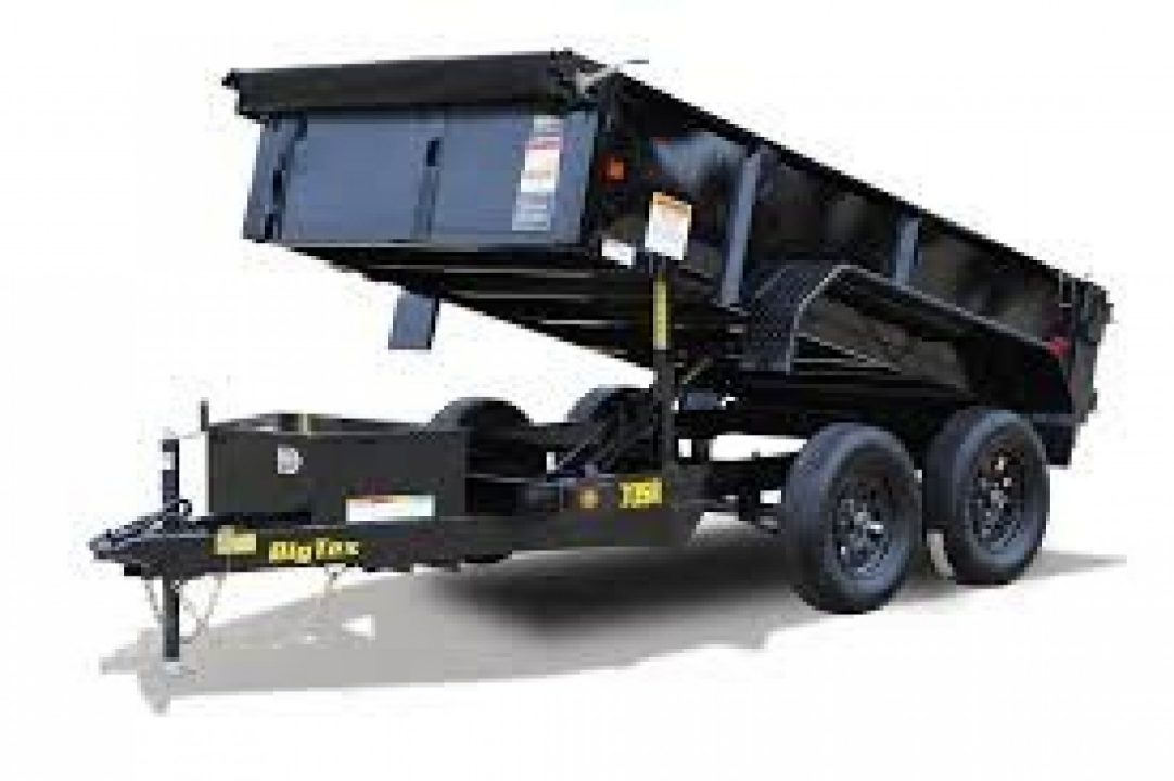 New 5 x 10 Big Tex 70SR Low Pro Dump Trailer, 7k GVWR ***w/ Tarp Kit, Double Rear Doors & 110V Battery Charger