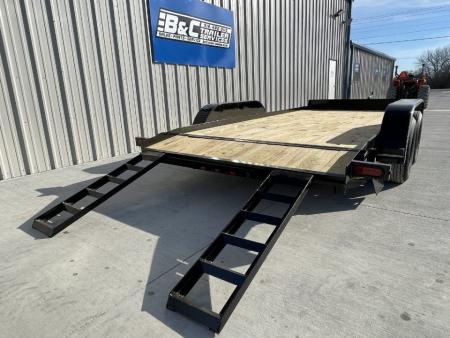 New 2026 DAVIDSON 83X16 (14+2) TANDEM (2)AXLE WOOD FLOOR CAR HAULER W/SLIDE IN RAMPS