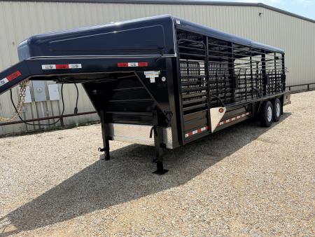 New 2026 GR Trailers 6 ft 8 in x 24 ft Stock Trailer Metal Roof Rubber Floor Swing Slide GVWR 14000# Stock / Stock Combo Trailer