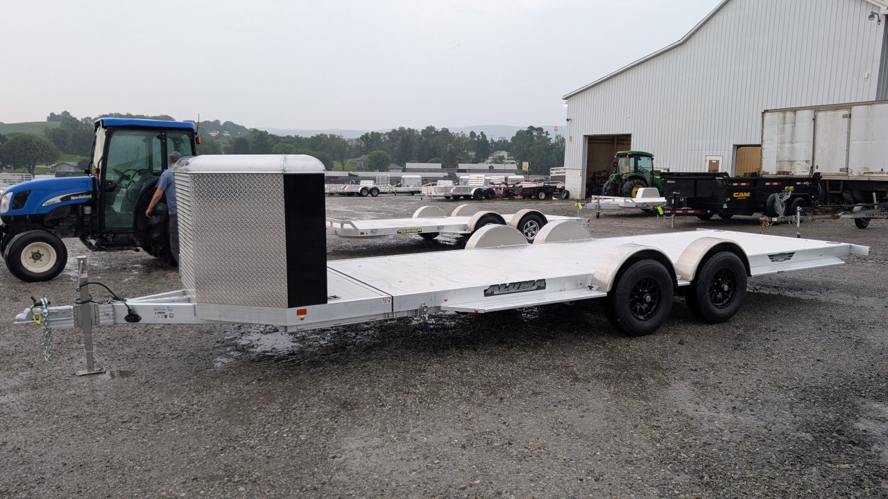 New 2027 Aluma 20' (20" Stationary + 20' Tilt) HD XL Executive Tilt Car Hauler w/ Cargo Box (SCRATCH & DENT PRICING!!!)