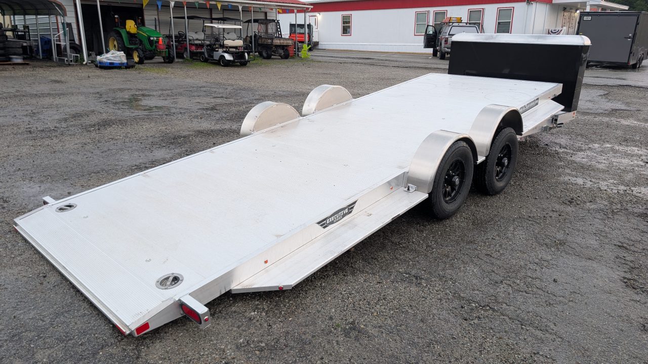 New 2027 Aluma 20' (20" Stationary + 20' Tilt) HD XL Executive Tilt Car Hauler w/ Cargo Box (SCRATCH & DENT PRICING!!!)