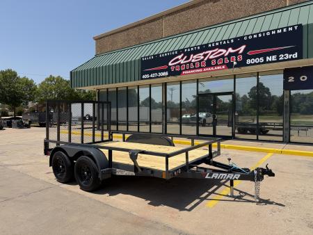 New #157982 2027 LAMAR UC 12 X 83 TANDEM AXLE 7K SQUARE TUBE TOP UTILITY W/ RAMP GATE