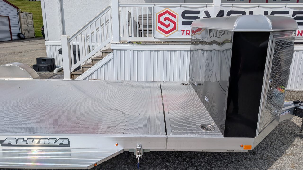 New 2027 Aluma 20' (20" Stationary + 20' Tilt) HD XL Executive Tilt Car Hauler w/ Cargo Box & RAMPS(SCRATCH & DENT PRICING!!!)