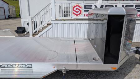 New 2027 Aluma 20' (20" Stationary + 20' Tilt) HD XL Executive Tilt Car Hauler w/ Cargo Box & RAMPS(SCRATCH & DENT PRICING!!!)